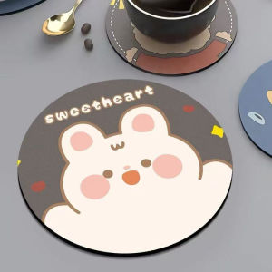 MPHL0745 Tatakan Gelas Karakter Motif Bear Bahan Diatomite Alas Cangkir Anti Panas Bahan Tebal Dan Anti Slip