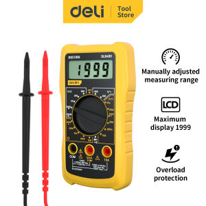 Deli Multimeters /Alat Ukur Arus Listrik Digital 600V AC DC Diode DL8490 /Alat Perkakas