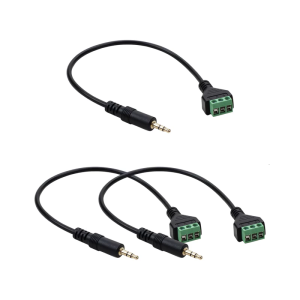 30cm Stereo Sound Adapters Cable With Gold Plateds 3.5mm Plugs And Secure Screw Terminals Connection