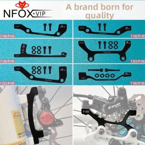 SIXIS 1set Aluminum Alloy Disc Brake Base Pads Set Black PM/IS 160 180 203 mm Bicycle Accessory Hydraulic Parts Aluminum Alloy Caliper Adapter for Electric Mountain Bike