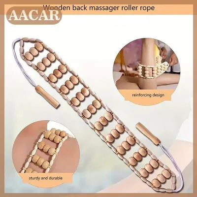 AACAR Wood Back Massage Roller Rope Cellulite Massage Tools Portable Self Massage Tools For Neck Leg Back Muscle Pain Body Care