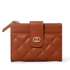 2024 Korean Buckle Wallet Vertical Card Holder Women Trendy Zipper Purse Coin Holders & Purses
