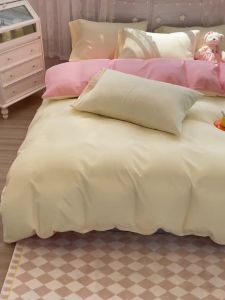 [ Clearance ]ins Wind-Blown Brushed Cotton Quilt Cover Single Piece Twill Washed Cotton Student Bed Double Universal Warm Two-Piece LZD