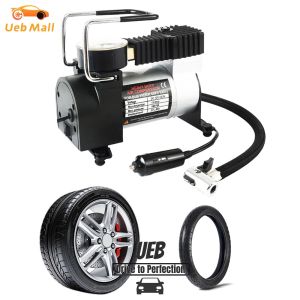 12V DC Auto Air Compressor Pump with Pressure Gauge Compact Inflator for Car and Motorcycle Tires