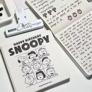 100 Sheets Cartoon Snoopy Square Notebook Lined Dots Blank Grid Paper Journal Book for School Office Supplies Stationery