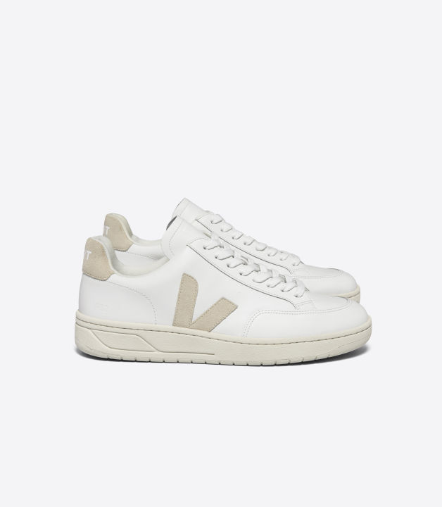Veja V-12 Leather White Sable Sneakers for Women