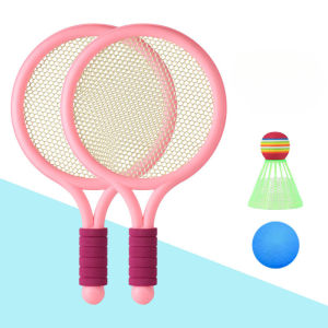 1 Pair Plastic Childrens Badminton Racket Set Small Badminton Rackets Indoor Outdoor Badminton Tennis Sports Toys Parent Child Games