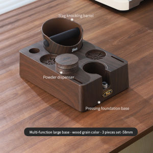 Bincoo Bằng Gỗ Tamping Trạm 8 Lỗ phin cà phê Tamper Đứng thảm chống trượt máy pha cà phê Hỗ Trợ Cơ Sở Giá Cà Phê Phụ Kiện