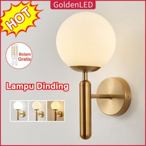 Golden Led Lampu dinding modern Gold Lampu dinding MINIMALIS MODERN LOLYPOP GLASS BALL wall lamp lampu dinding klasik minimalis lampu dinding bola gold elegan