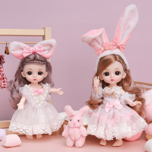 16 Style Movable Jointed Princess Dolls Toys Mini 16cm 1/12 BJD Doll Girls Toys 3D Eyes Makeup Dolls with Clothes