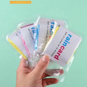 Disposable Raincoat Card Package – Adult Plus Size Waterproof Rain Cover Light Loose & Comfortable Fit Thickened Material Suitable for Heavy Rain Portable Emergency Raincoat for Travel Outdoor & Daily Use