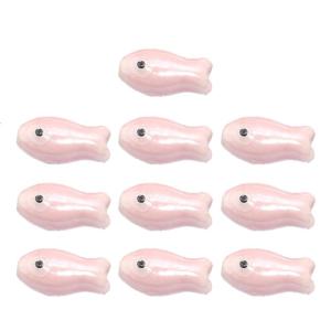 Pack Of 10 Colorful Retro Ceramic Fish Beads Handmade Spacer Charm For DIY Bracelets Crafting Accessories