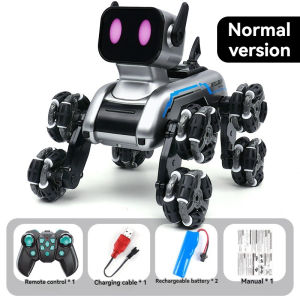 Childrens Robot Toy Car Electric Remote Control Toy Dog Intelligent Machine Dog Eight Wheeled Stunt Mechanical Dog Toy