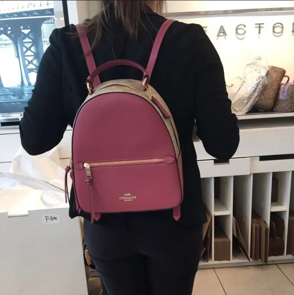 Pink coach backpack discount purse