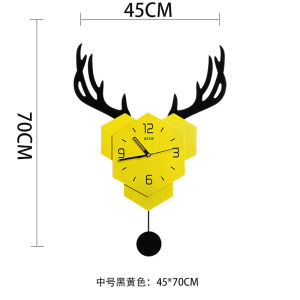 Nordic Style Deer Head  Wall Clock Modern Art Mute Clock Home Decor Fashion Clock Creative Quartz Wall Clocks