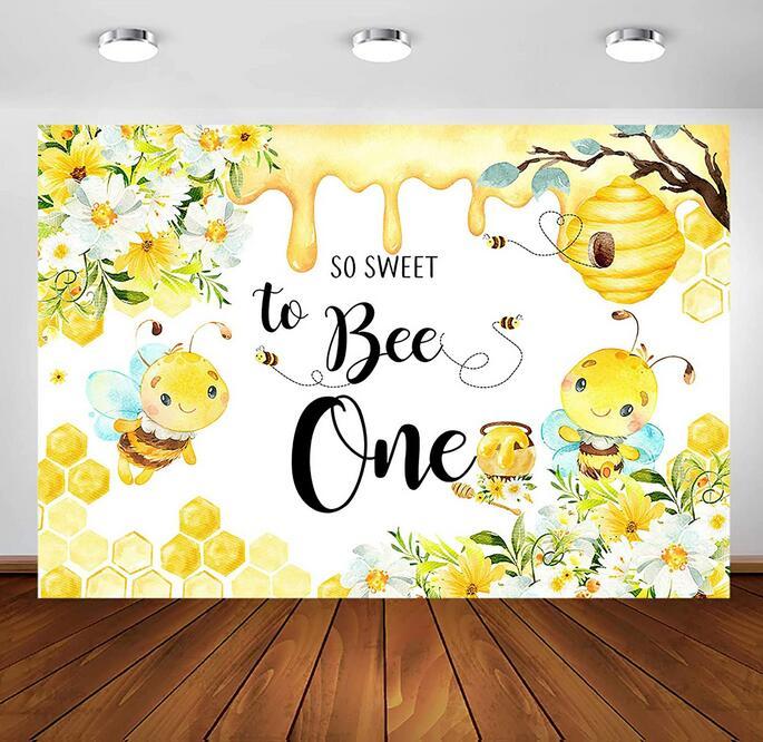 So Sweet to Bee One Party Backdrop for First Bee-Day Bee 1st Birthday ...