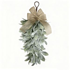 Spring and Summer Flower Rabbit Leaf Sheep Ear Bow Wreath Bow Wreath Home Decoration New Product