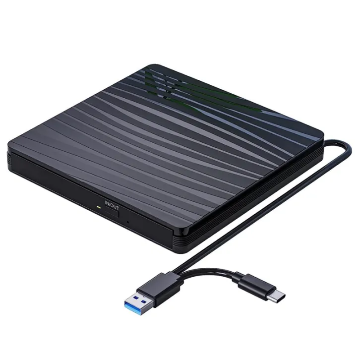 [pusen1]External CD/DVD Drive for Laptop, USB 3.0 & Type-C Portable CD ...