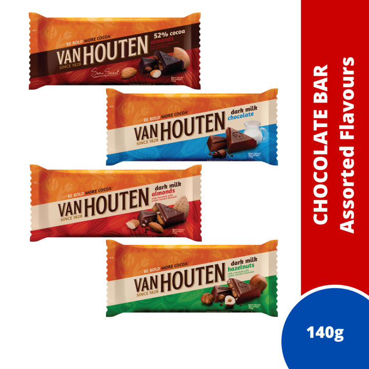 Van Houten Dark Milk Chocolate Bar Assorted Flavours 140g 1 Piece 1 Box Lazada 1830