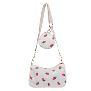 Thực tế vải to sợi Túi đeo chéo Casual handbagfashion nách PURSE Dâu Tây Túi đeo vai cho sử dụng thường nhật