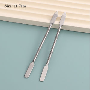 Set Khay Trộn Kem Nền Dạng Nhẫn Đeo Ngón Tay Thiết Kế Nhỏ Gọn Bảng Mix Kem Nền Bằng Thép Không Gỉ