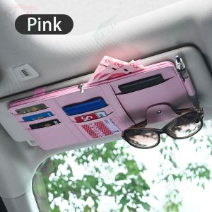 Nissan Leather Sun Visor Storage Clip Light Shield Storage Bag Car Interior Decoration Accessories Practical Storage for Kicks Navara Versa Liniva Np300 Sentra March Nv350 Caravan