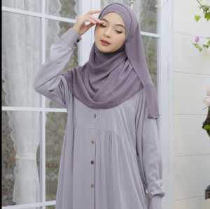 Gamis polos premium atelier minji Rayon twill dress busui polos size small sampai jumbo