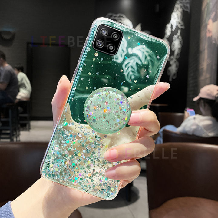 LIFEBELLE Casing for Samsung Galaxy A12 Case with Stand Holder