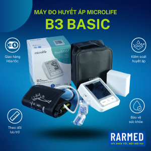 Máy đo huyết áp bắp tay điện tử Microlife B3 Basic dễ sử dụng đo thông minh