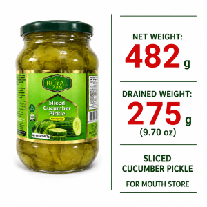 Royal Arm Premium Whole Gherkins 680g Halal Ready-to-Eat Pickles for Burger Sandwich BBQ