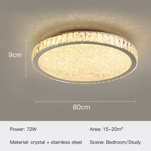 Modern Led Crystal Ceiling Lamp with Remote Control Circular ceiling light living room decoration lamp for bedroom kitchen