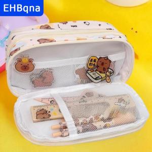 [COD] EHBqna SPORTS กระเป๋าดินสอลายการ์ตูนน่ารักสำหรับนักเรียน กระเป๋าใส่ดินสอสร้างสรรค์ลายการ์ตูนการ์ตูนกระเป๋าใส่เครื่องเขียนความจุสูงกระเป๋าเครื่องสำอาง