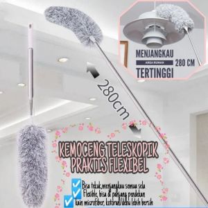 Kemoceng Teleskopik Microfiber Fleksibel 280cm Alat Pembersih Plafon Debu Rumah Mobil Bisa di Tekuk