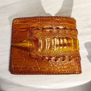 DOMPET PENDEK PRIA MODEL LIPAT MOTIF KUKU BAHAN KULIT