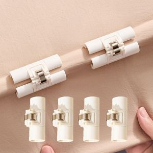 IIU 6 Pcs Invisible Bed Sheet Clips Strong Grip Non Slip Quilt Cover Fastener Multi-functional Non-marking Mattress Sheet Buckle Drying Clothes