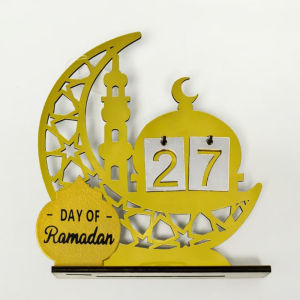 Eid Calendar Ornament Desktop Acrylic Felt Calendar Ramadan Countdown Ornament Tapestry Ornament Hari Raya Decor