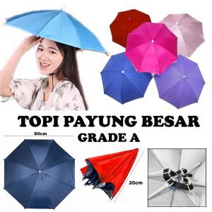 PROMO!!! Topi Payung  kepala besar payung topi diameter 60cm grade A 60 cm Jamin BAGUSi