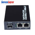 2026 1pcs Gigabit Media Converter 1 SFP to 2 RJ45 UTP with LC SFP module 5KM Optical Fiber Ethernet For IP Camera 10/100/1000M. 
