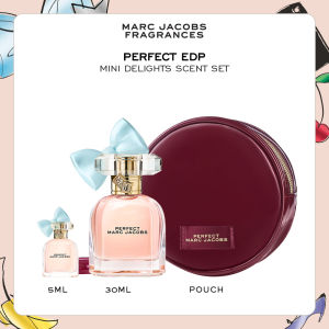 Marc Jacobs Mini Delights Perfect Scent Set | Perfect Eau de Parfum 30ml + Complimentary Mini 5ml + MJ Round Pouch