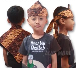 Iket Segi tiga Batik Coklat Ikat Kepala Slayer Sunda 93x50 cm