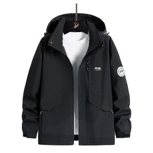 Jeep Spirit Men Windproof Hooded Jacket Ideal For Hiking Clothing