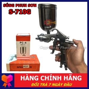 Súng Phun Sơn S-710G - Ứng dụng Phun Cửa Sắt Phun Hàng Rào Phun Pu - Dung Tích Cốc 400ml
