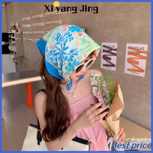 XYJ Flash Sale Home 55Cm Thời Trang Ngọt Ngào Hoa In Nhỏ Vuông Khăn Cho Phụ Nữ Cô Gái Dễ Thương Mềm Hoa Khăn Hairband Headband Hàn Quốc Tóc Khăn Quàng Cổ