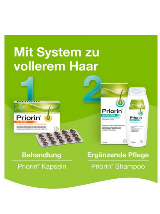 เยอรมัน Bayer Priorin ผู้หญิงผมร่วงผมร่วงผมร่วงบำรุงหนังศีรษะแชมพู ...