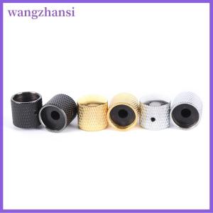 wangzhansi 4pcs โลหะไฟฟ้าเบสกีตาร์เสียงควบคุมลูกบิดโดมลูกบิด + ประแจ