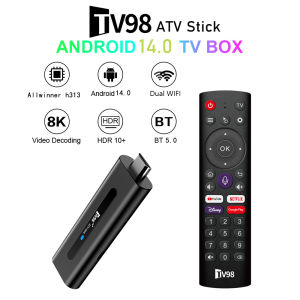 Smartifact MXQ Pro TV98 ATV Smart Stick Andriod 14.0 Support 2.4G/5G Dual WiFi TV Stick Number Key Remote Control And Infrared Learning Key ATV System With H1313 Plug In Mmemory Card Quad Core Media Player Set Support DLNA Airplay Miracast TV Receivers