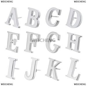 [COD] WEICHENG High Quality Classic Style Silver Letter A-Z Metal Brooch Women Mens Lapel Pin Womens Hat Scarf Backpack Badge Jewellery