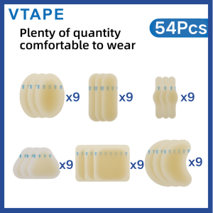 54 Pieces Blister Pads Soft Gel High Heel Foot Patches Adhesive Heel Blister Bandage Hydrocolloid Bandages for FingersToesForefootHeel