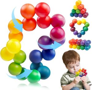 Autism Sensory Toy for Autistic Toddler Kids Counselor Calm Down Pre-K Classroom Treasure Airplane Travel Activities Road Trip Fidget Ball for Age 3-5 5-7 3-4 4-8 Christmas Stocking Stuffer Gift