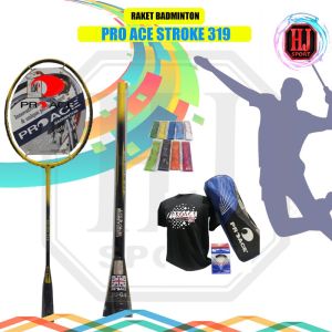 Raket Original Badminton Pro Ace Stroke 319 Bonus Komplit